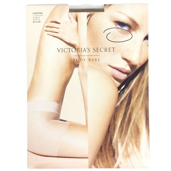 Victorias Secret Body Bare Pantyhose Sz B Medium Sable Brown Hipster Ultra Sheer - Picture 1 of 3